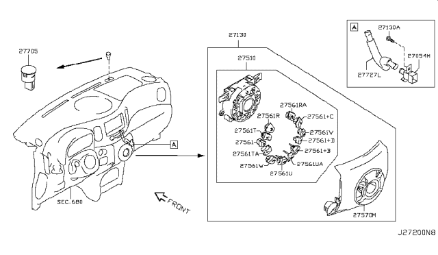 2013 Nissan Cube  Duct-Aspirator Diagram for 277273U200