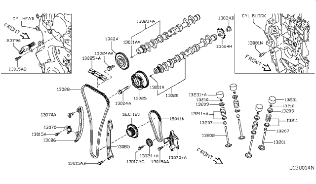 2012 Nissan Cube Spring-Set Valve Diagram for 132111KC1A