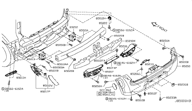 2011 Nissan Cube Bolt Diagram for 738985V000