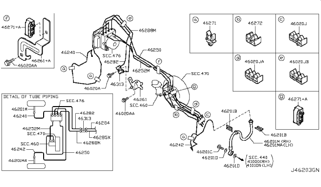 2016 Nissan Rogue Bracket-Brake Tube Diagram for 46261JD100