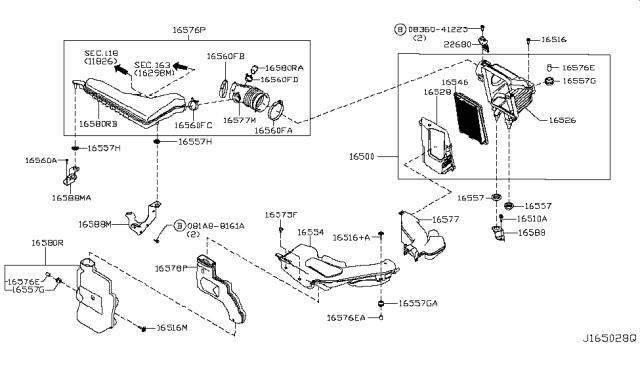 2018 Nissan Rogue Mounting Rubber Diagram for 165576N200