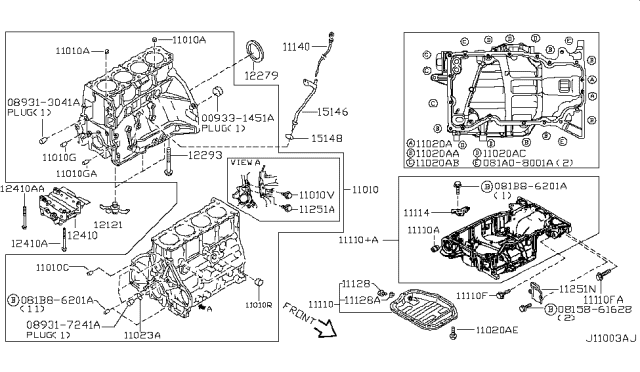 2017 Nissan Rogue  Bolt Diagram for 16815AW41A