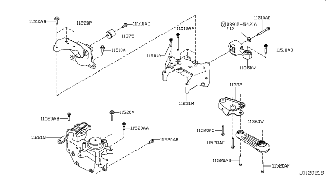 2019 Nissan Rogue  Torque Rod Assembly Diagram for 113605HA0A