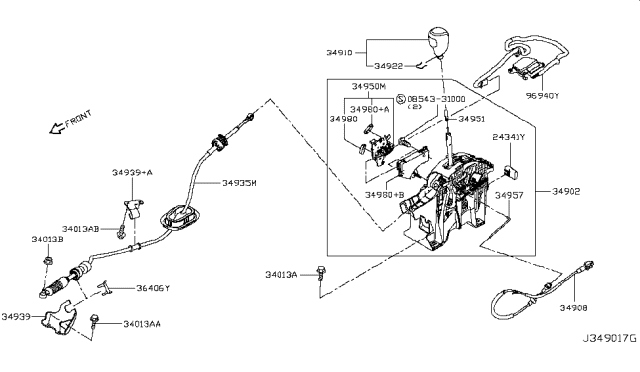 2018 Nissan Rogue  Park Position Switch Diagram for 349806FM0B
