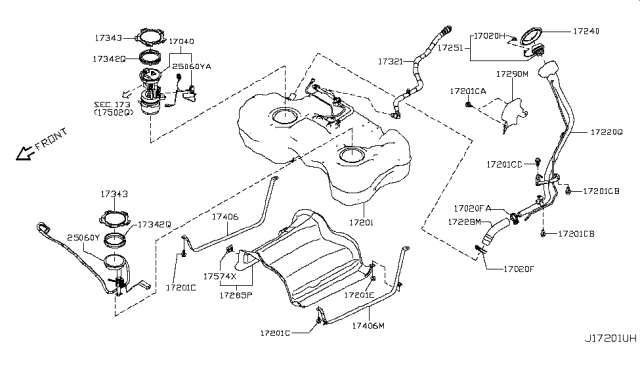 2016 Nissan Rogue  Bolt Diagram for 01121N0031
