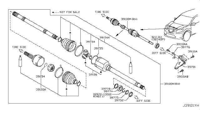 2018 Nissan Rogue  Ring-Snap Diagram for 397084BA1A