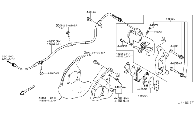 2019 Nissan Rogue  Pin-Slide Diagram for 44140JA01A