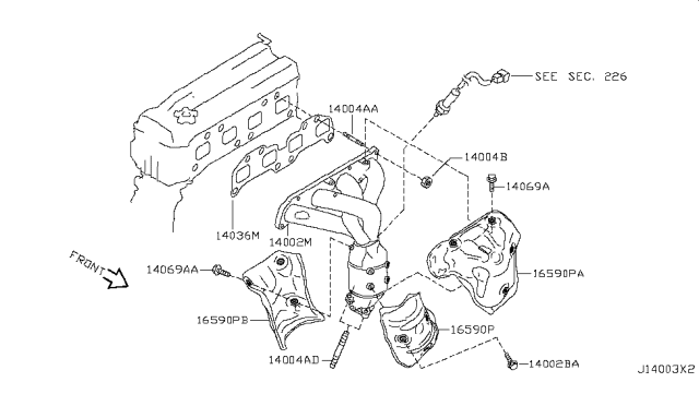 2017 Nissan Rogue Cover-Exhaust Manifold Diagram for 165903TU0A