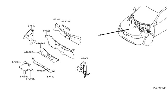 2019 Nissan Rogue Member-Dash Lower Cross Diagram for F74024BAMA
