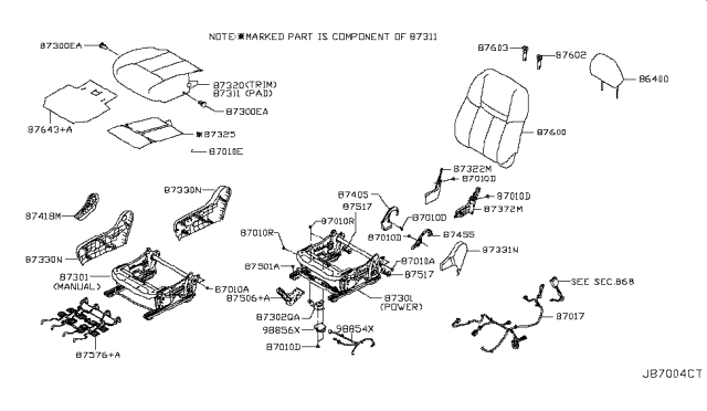 2017 Nissan Rogue  Controller Assembly-OCCUPANT Sensor Diagram for 988566FK1A