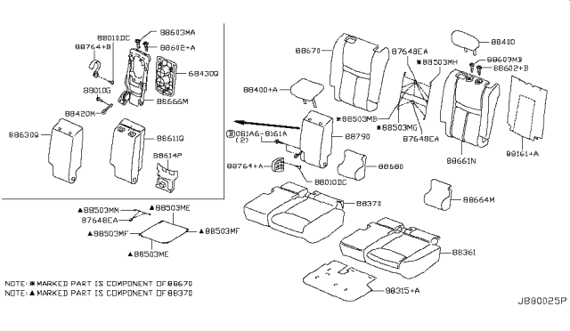2017 Nissan Rogue Cover-Rear Seat Armrest Bracket, LH Diagram for 887144BK0A