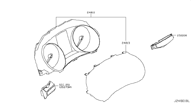 2019 Nissan Rogue  Instrument Cluster Diagram for 248107FM0A