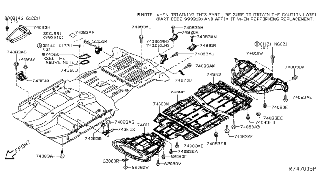 2015 Nissan Leaf  Clip Diagram for 0155305323