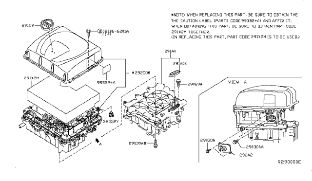 2013 Nissan Leaf  Box Assembly-Power Converter Diagram for 292C03NF0A