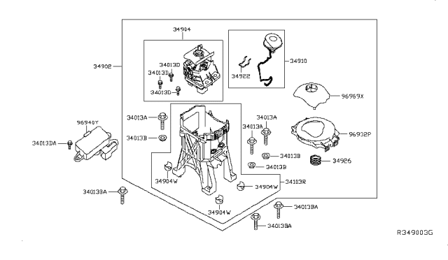 2015 Nissan Leaf  Nut Diagram for 341993NF0A