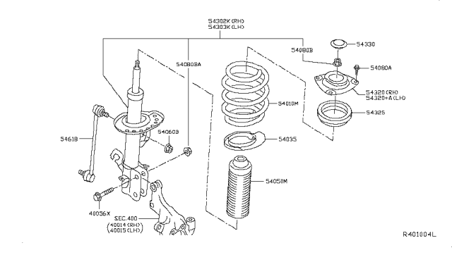2017 Nissan Leaf Cap-Front Strut Insulator Diagram for 54330ED000