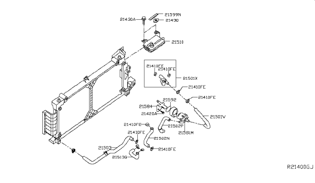 2013 Nissan Leaf Tank Assy-Radiator Reservoir Diagram for 217103NF0A
