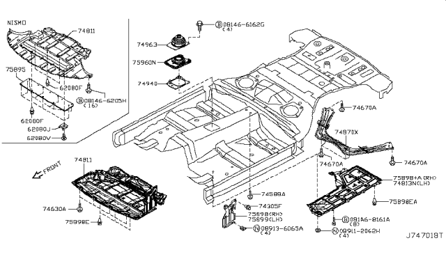 2014 Nissan 370Z  Cover Transmission Diagram for 749651EA0A