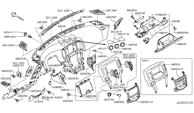 2018 Nissan 370Z  Bracket Diagram for 678E26GE0A