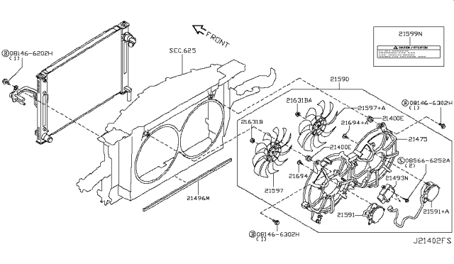 2011 Nissan 370Z  SHROUD Assembly Diagram for 21483JK00A