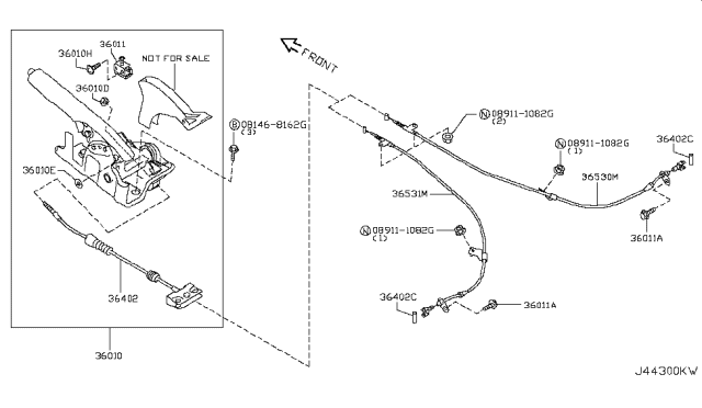 2009 Nissan 370Z  Control Park Lv Diagram for 360101EA0A