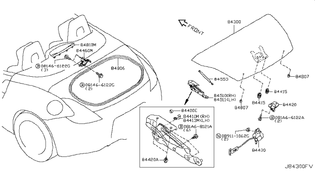 2016 Nissan 370Z  WEATHERSTRIP-Trunk Lid Diagram for 848301ET0B
