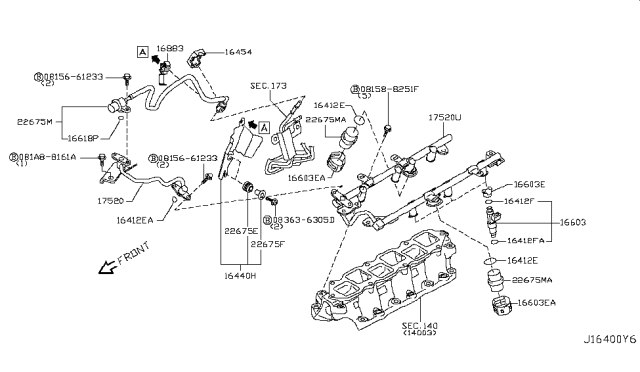 2011 Nissan 370Z  Clip-Hose Diagram for 24220AM600
