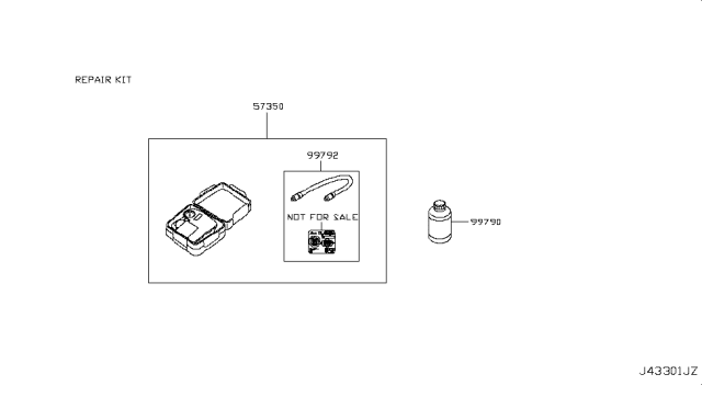 2015 Nissan 370Z Tire Seal Kit Diagram for 997901NM5D