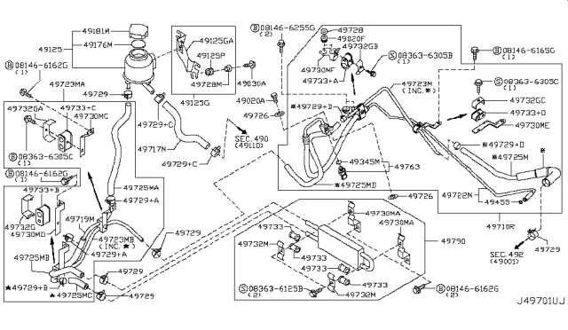 2017 Nissan 370Z  O Ring Diagram for 4974501E00