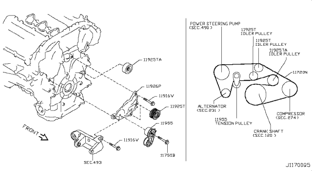 2016 Nissan 370Z Bolt Diagram for 112983J200