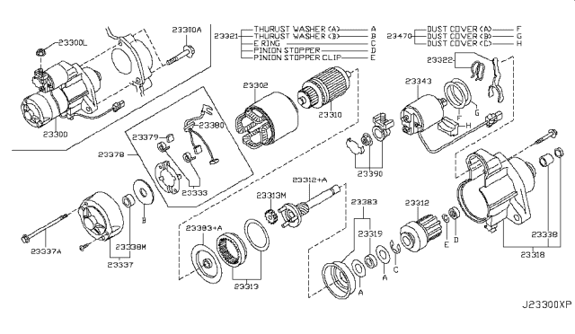 2012 Nissan 370Z  Shift Lever Set Diagram for 23322EV10B