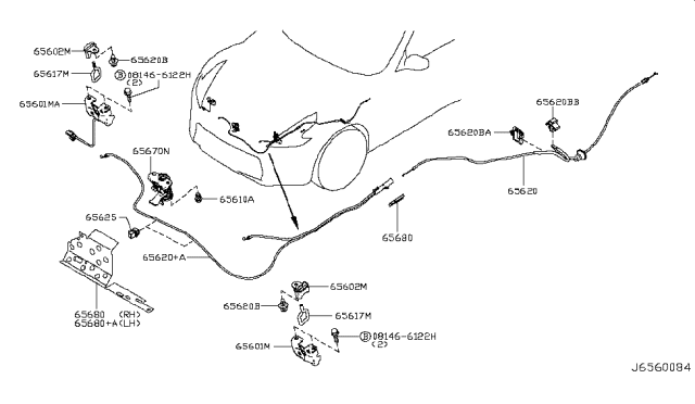 2010 Nissan 370Z  Clip Diagram for 28945JJ50A