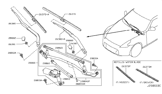 2011 Nissan 370Z Link Assy-Connecting, No 2 Diagram for 28842AR000