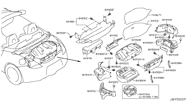 2018 Nissan 370Z FINISHER-Luggage Side Upper LH Diagram for 849411ET0A