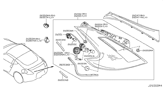 2012 Nissan 370Z  Packing-Lamp Diagram for 265531EA2A