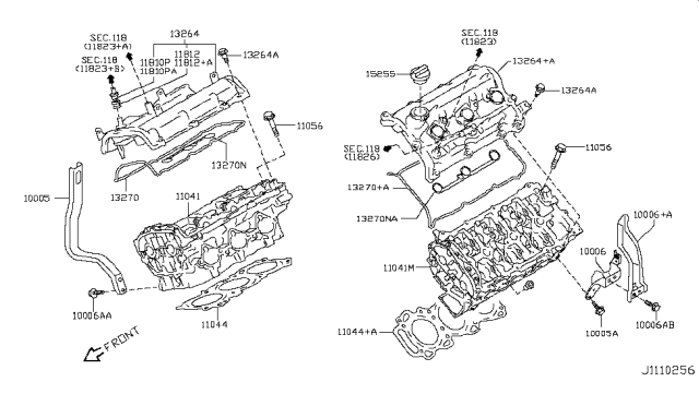 2019 Nissan 370Z Cover Assembly - Valve Rocker Diagram for 13264EY01C