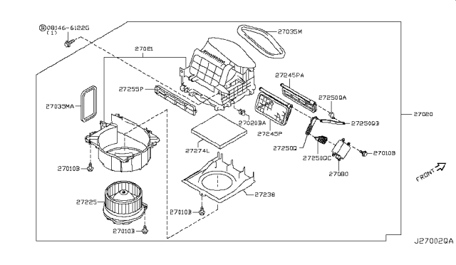 2018 Nissan 370Z  Blower Assy-Front Diagram for 272001EA0E
