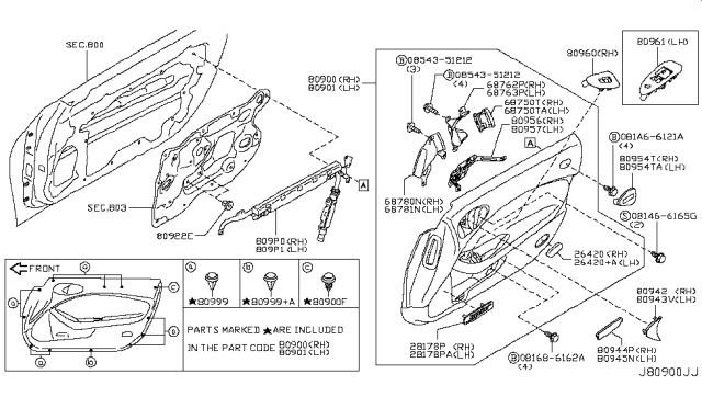 2011 Nissan 370Z  Lens - Door Step Lamp Diagram for 264212Y000