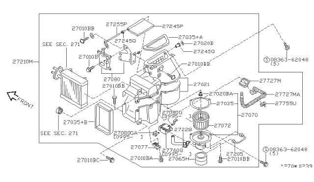 1995 Nissan Quest  Motor W/FAN Diagram for 272200B025