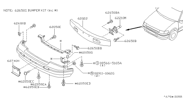 1997 Nissan Quest Nut-Spring Diagram for 0124100621