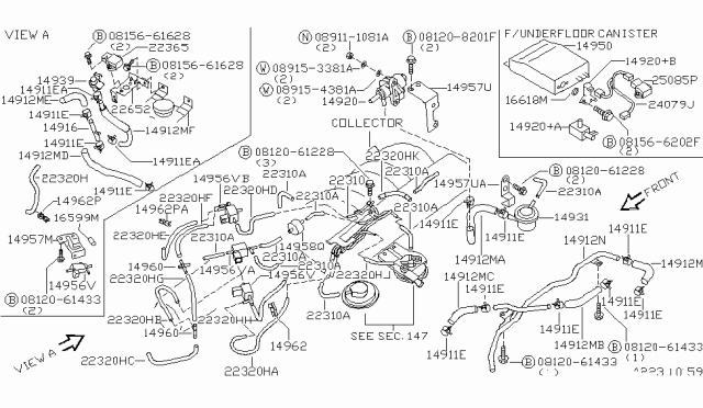 1997 Nissan Quest  Washer - Plain Diagram for 089154381A