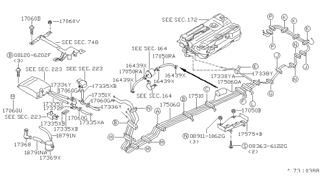 1997 Nissan Quest Nut-Flange Diagram for 0122500691