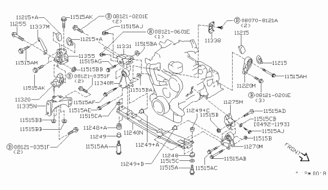 1998 Nissan Quest Bolt-Hex Diagram for 081210351F