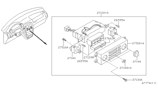 1996 Nissan Quest Switch Assy-Air Conditioner Diagram for 275200B000