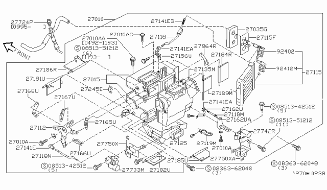 1996 Nissan Quest Screw Diagram for 0851351212