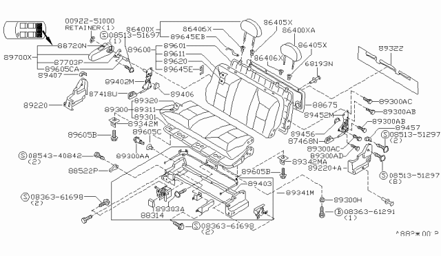 1997 Nissan Quest  Screw Diagram for 0836361698