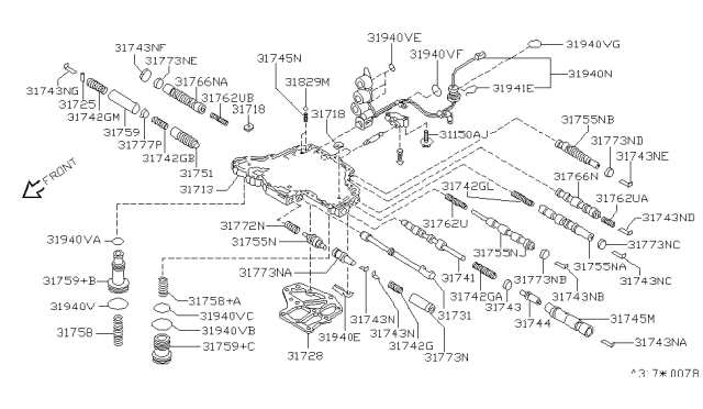 1994 Nissan Quest  SOLENOID Control Diagram for 3194080X05