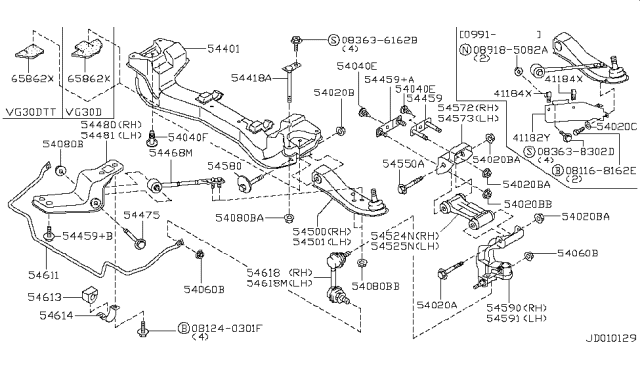 1993 Nissan 300ZX  Nut-Arm Pin Diagram for 0122500182