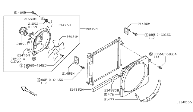 1993 Nissan 300ZX  Motor & Fan Assembly Diagram for 2158030P10