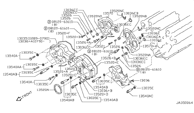 1991 Nissan 300ZX  Collar-Front Cover Grommet Diagram for 13526G5500